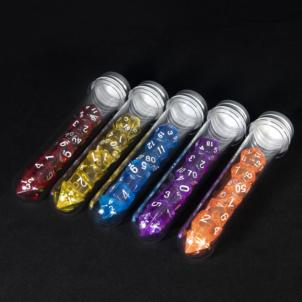 Youtube Gaming Accessories - Juego de dados poliédricos transparentes, dados